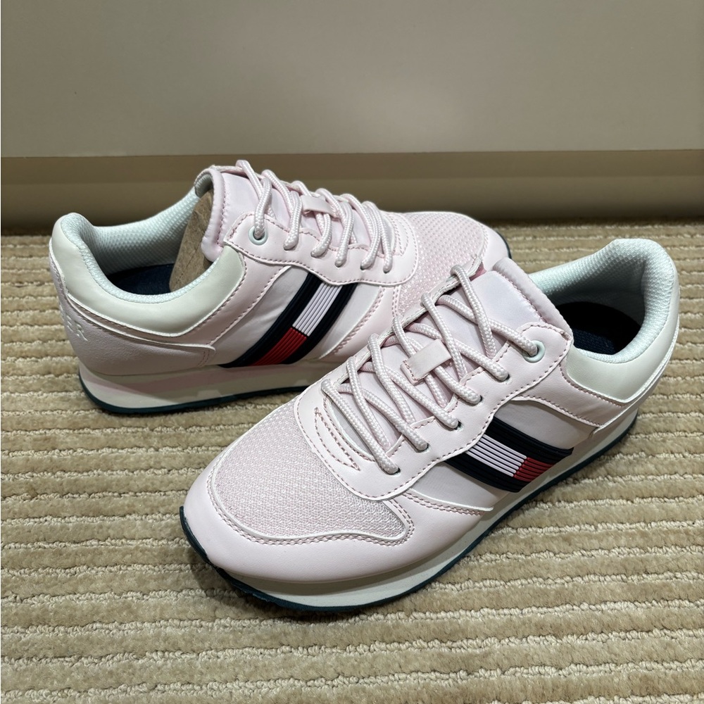 Stylish Pink Sneakers with Striped Detail